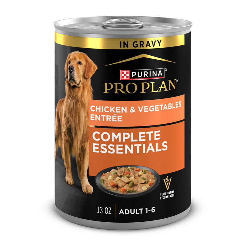 Purina Pro Plan Complete Essentials Slices Chicken and Vegetables Entree in Wet Dog Food Gravy