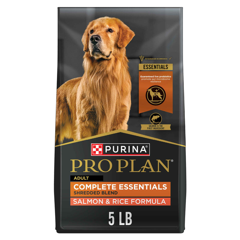 Purina Pro Plan Complete Essentials Shredded Blend Salmon and Rice Dog Food Dry Formula with Probiotics for Dogs