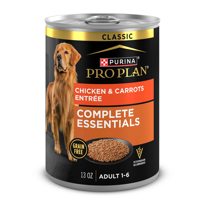 Purina Pro Plan Grain Free Complete Essentials Classic Pate Dog Food, Chicken and Carrots Entrée