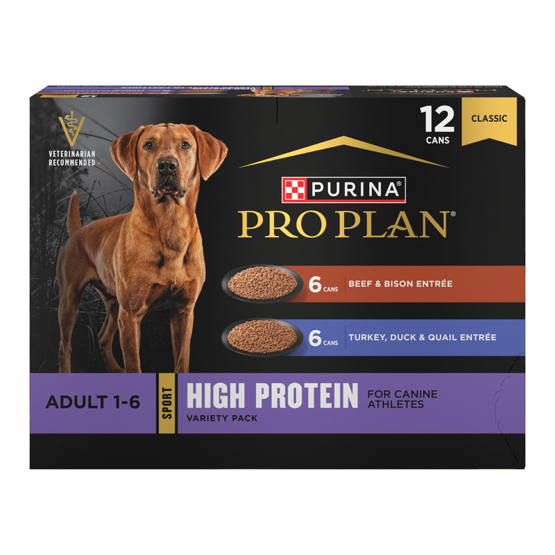 Purina Pro Plan Sport High Protein Wet Dog Food, Beef and Bison Entr̩e and Turkey, Duck and Quail Entr̩e Variety Pack