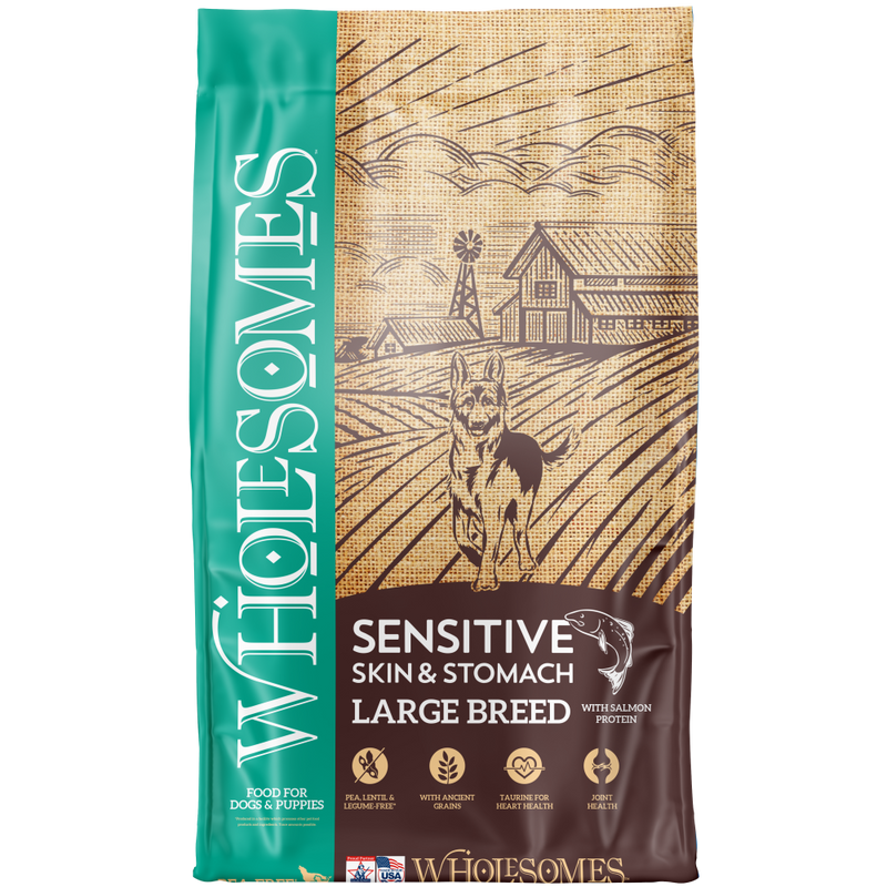 Wholesomes Sensitive Skin & Stomach Large Breed with Salmon ProteinFor Dogs & Puppies
