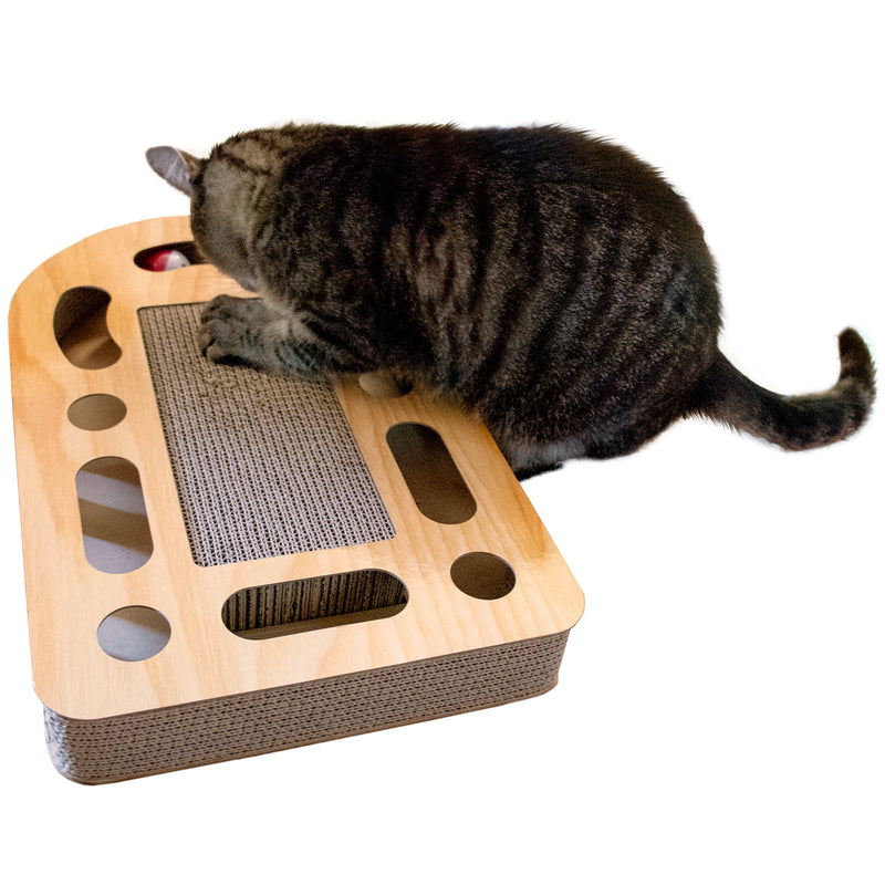 FurHaven Busy Box Corrugated Cat Scratcher with Catnip - Archway
