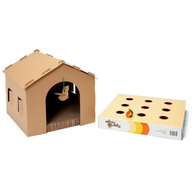 FurHaven Corrugated House Scratcher with Catnip - Studio