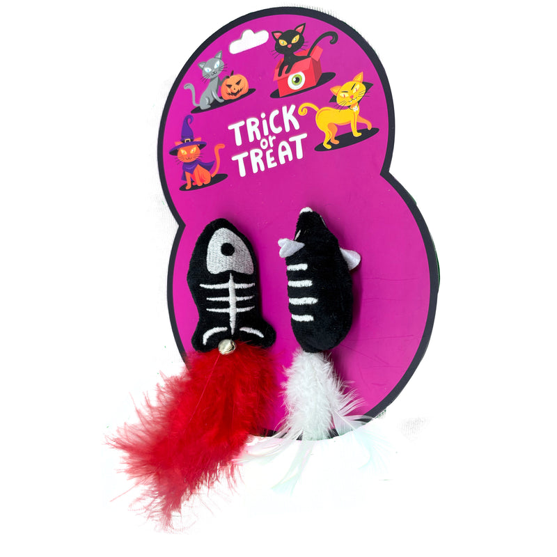 GITD SKELETON CAT TOY 2-PACK