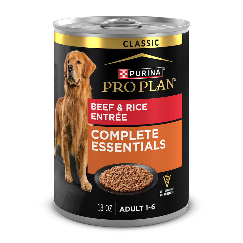 Purina Pro Plan Complete Essentials Classic Pate Dog Food, Beef and Rice Entrée