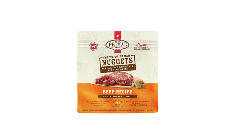 Primal 5.5oz Dog Freeze-Dried Nuggets Beef Recipe