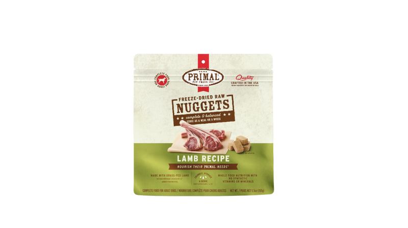 Primal 5.5oz Dog Freeze-Dried Nuggets Lamb Recipe