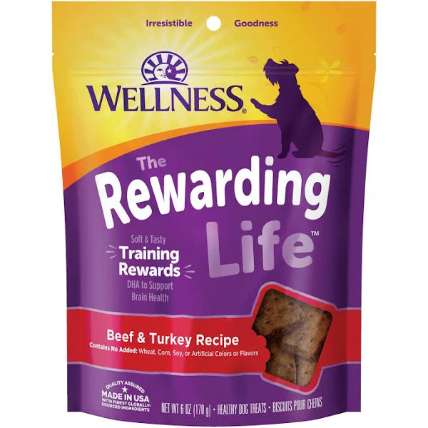 Wellness WellBites Beef & Turkey Recipe Dog Treats, 6 oz. Bag